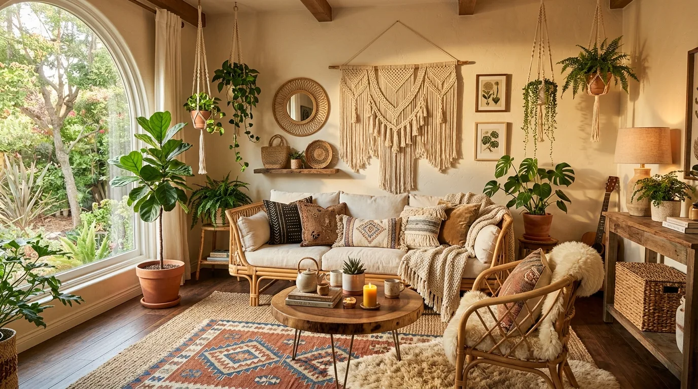 Keep the seating soft but visually grounded inspiration for an earthy living room.